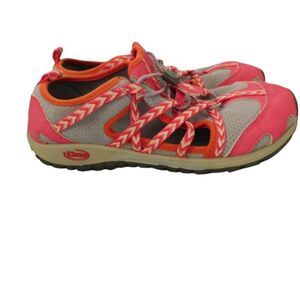Chaco Girl's Sporty Closed Toe‎ Water Sport Sandals Girls Size 5 Pink Gray Shoes